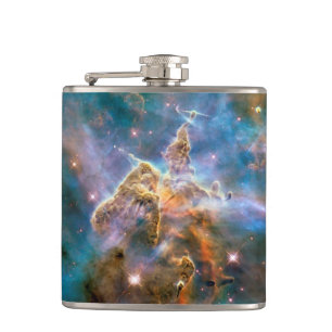 Mystic Mountain Carina Nebula Hubble Space Photo Hip Flask