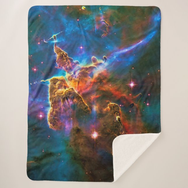 Mystic Mountain, Carina Nebula outer space picture Sherpa Blanket (Front)