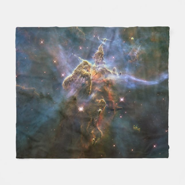 Mystic Mountain in Carina Nebula Hubble Space Fleece Blanket (Front (Horizontal))