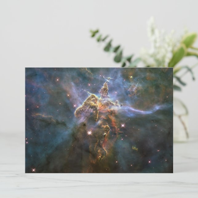 Mystic Mountain in Carina Nebula Hubble Space Holiday Card (Standing Front)