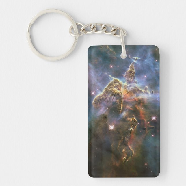 Mystic Mountain in Carina Nebula Hubble Space Keychain (Front)
