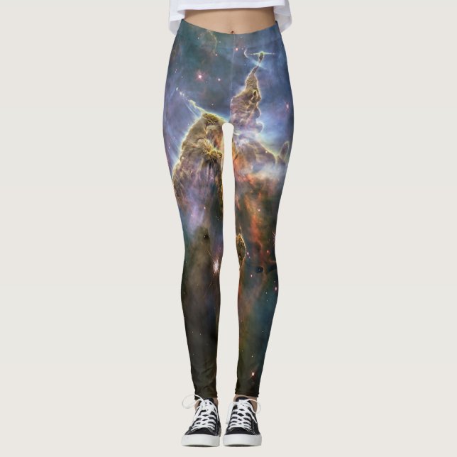 Mystic Mountain in Carina Nebula Hubble Space Leggings (Front)