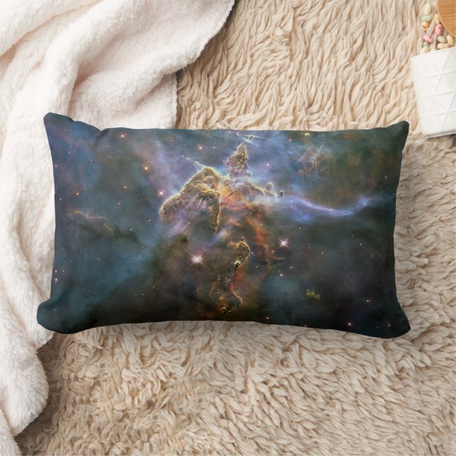 Mystic Mountain in Carina Nebula Hubble Space Lumbar Pillow (Blanket)
