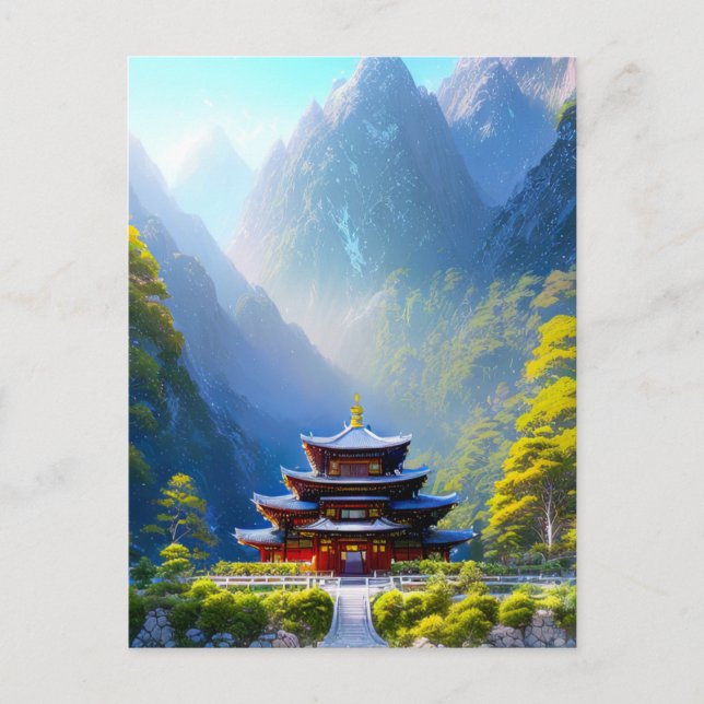 Mystic Mountain Temple Postcard (Front)