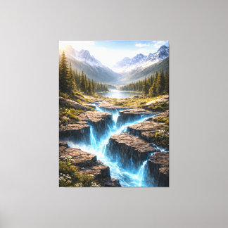 Mystic Mountain Valley – Fantasy Nature Landscape Canvas Print