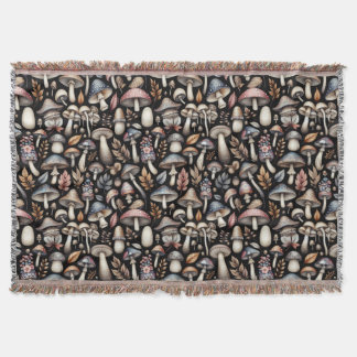 Mystic Mushrooms  Throw Blanket