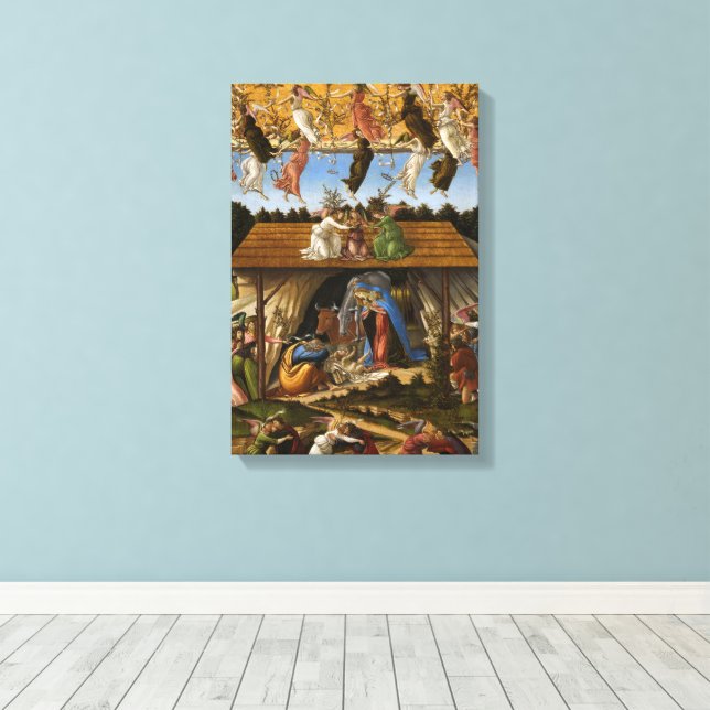 Mystic Nativity, 1500 by Sandro Botticelli Canvas Print (Insitu(Wood Floor))