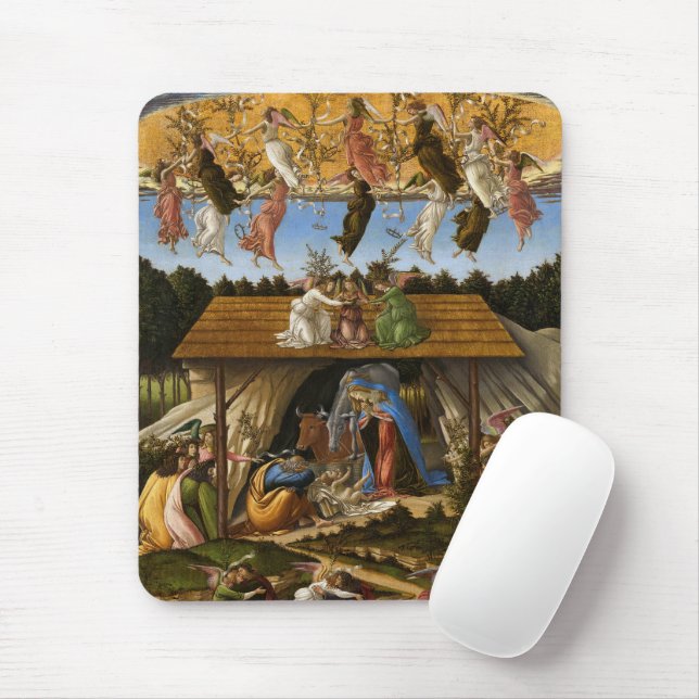 Mystic Nativity, 1500 by Sandro Botticelli Mouse Pad (With Mouse)