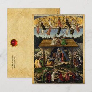 MYSTIC NATIVITY by Sandro Botticelli ,Christmas Holiday Postcard