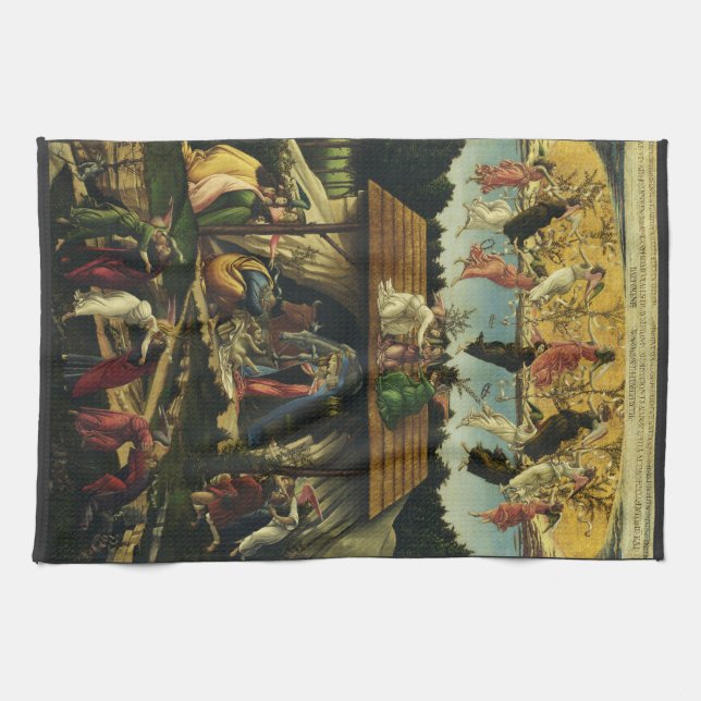 Mystic Nativity by Sandro Botticelli  Kitchen Towel (Horizontal)