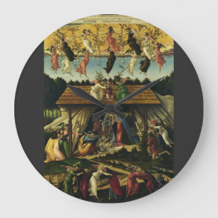 Mystic Nativity by Sandro Botticelli  Large Clock