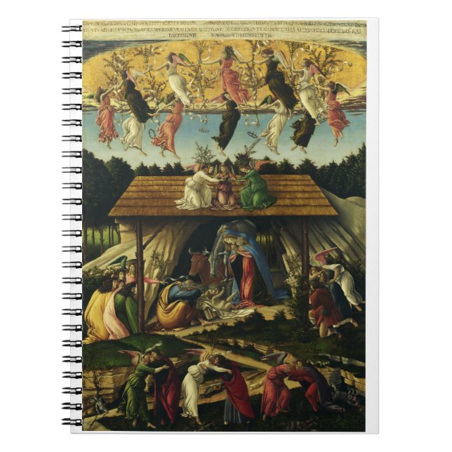 Mystic Nativity by Sandro Botticelli  Notebook (Front)