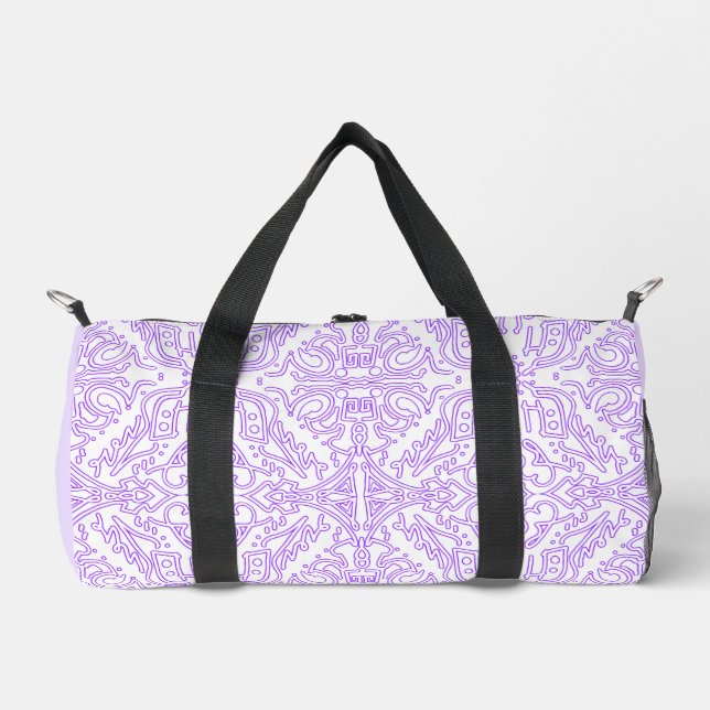 Mystic Nebula Lilac Duffle Bag (Front)
