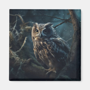 Mystic Night Owl - Midnight Vigil  Magnet