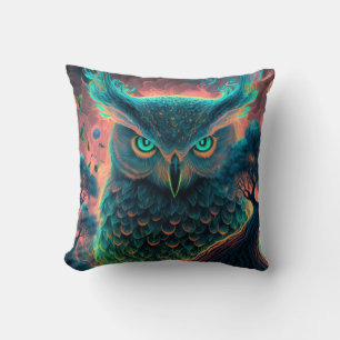 Mystic Owl Psychedelic Pillow Spirit Animal