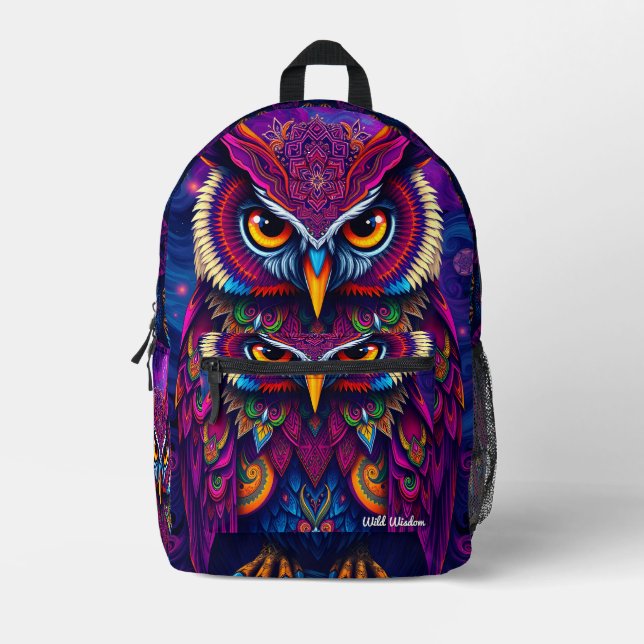 Mystic Owl Spirit Backpack - Wisdom & Magic Design (Front)