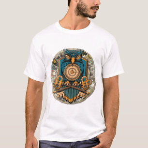 Mystic Owl with Keys and Golden Clock T-Shirt