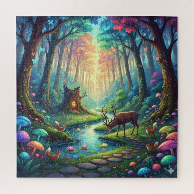 Mystic Path-Where Deer Dream Jigsaw Puzzle (Vertical)
