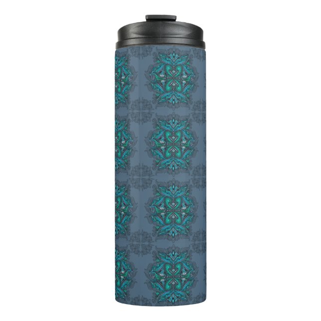 Mystic Peacock Feathers  Thermal Tumbler (Front)