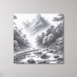 Mystic Peaks: Enchanted Forest Path Canvas Print