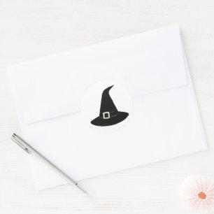 Mystic Pointed Hat – Ink Brush Illustration on Classic Round Sticker