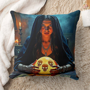 Mystic Psychic Fortune Teller Design Throw Pillow