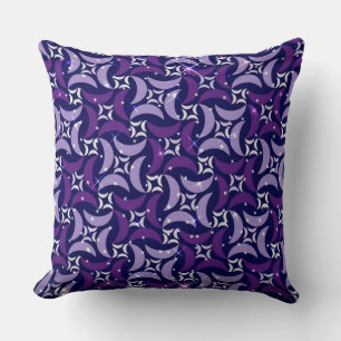 Mystic Purple Moons Pattern Throw Pillow