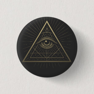 Mystic Pyramid — Eye of Providence Emblem 1 Inch Round Button