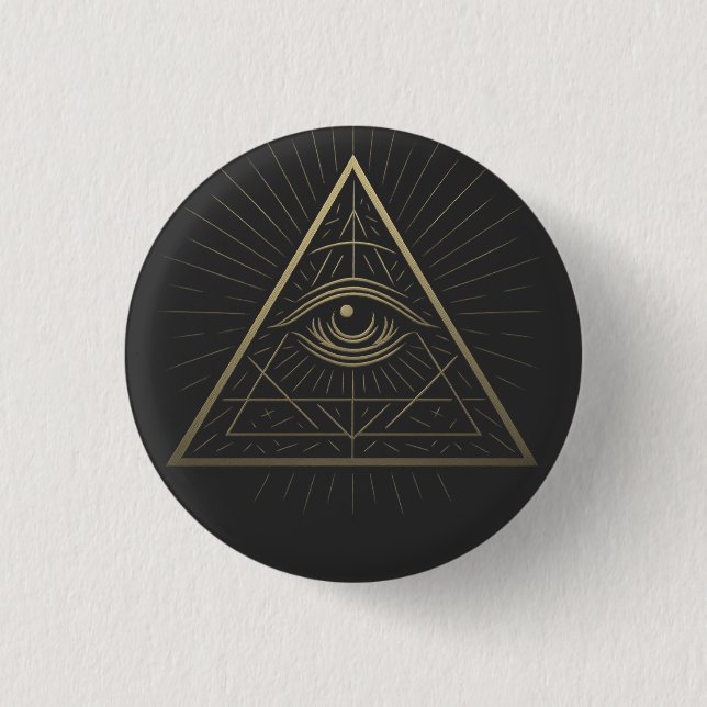 Mystic Pyramid — Eye of Providence Emblem 1 Inch Round Button (Front)