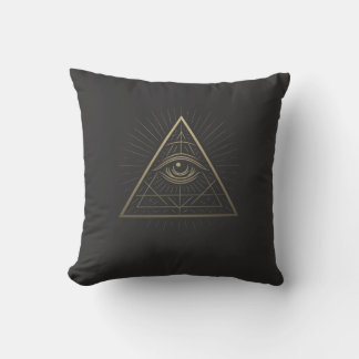 Mystic Pyramid — Eye of Providence Emblem Throw Pillow