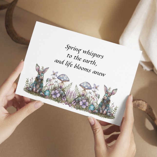 Mystic Rabbit with Mushrooms  Card (Creator Uploaded)