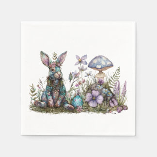 Mystic Rabbit with Mushrooms  Napkin