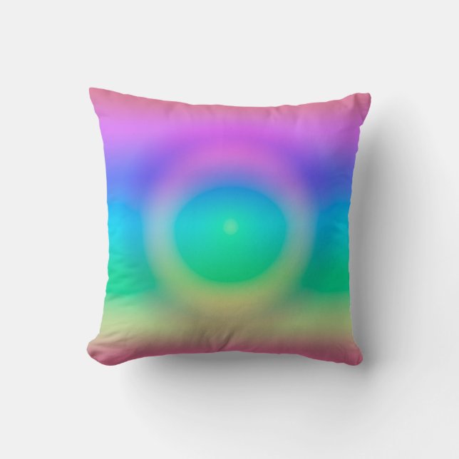 Mystic Rainbow Eye Ombre  Throw Pillow (Front)