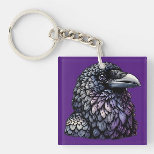 Mystic Raven Art Keychain (Front)