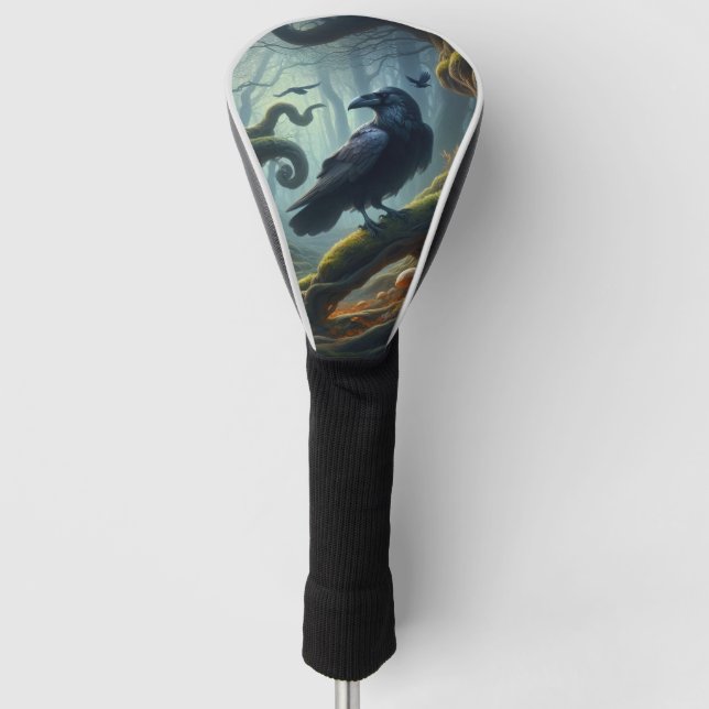 Mystic Raven Forest Hues Golf Head Cover (Front)