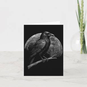 Mystic Raven Moon Dark Folklore Witchcraft Viking  Card