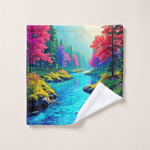 Mystic River Dreamy Forest Path Design Bath Towel Set