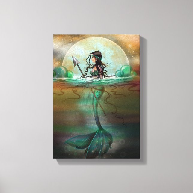 Mystic Sea Mermaid Fantasy Art by Molly Harrison Canvas Print (Front)