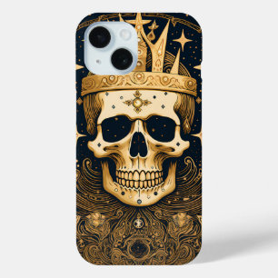 Mystic Skull King Crown on Skeleton Dark Academia iPhone 15 Case