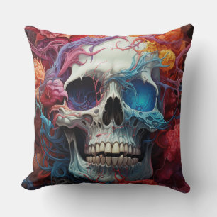 Mystic Skull Throw Pillow