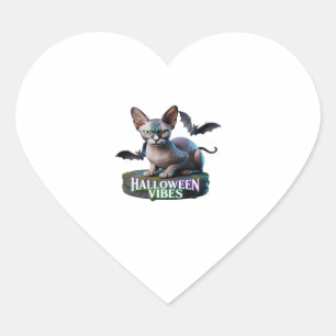 Mystic Sphynx Cat Halloween Aura Classic T-Shirt Heart Sticker