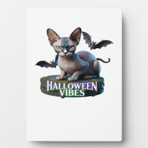Mystic Sphynx Cat Halloween Aura Classic T-Shirt Plaque