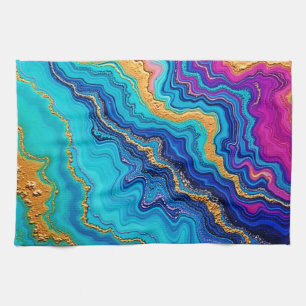 Mystic Teal & Gold Energy Kitchen Towel
