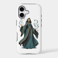 Mystic Teal Sorceress Fantasy Art - Magical Witch