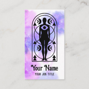 Mystic Third Eye Moon Spiritual Energy Healer Business Card