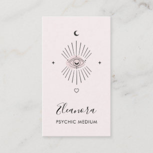 Mystic Third Eye Symbol Logo Blush Pink Psychic Business Card