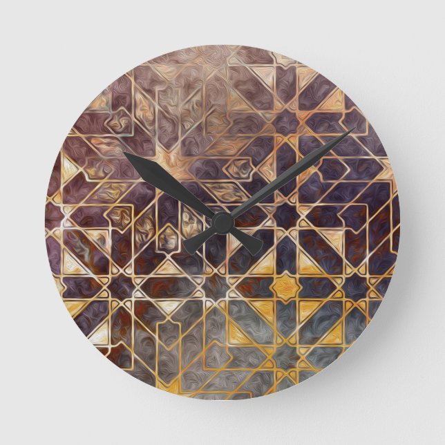 Mystic Tiles I Round Clock (Front)