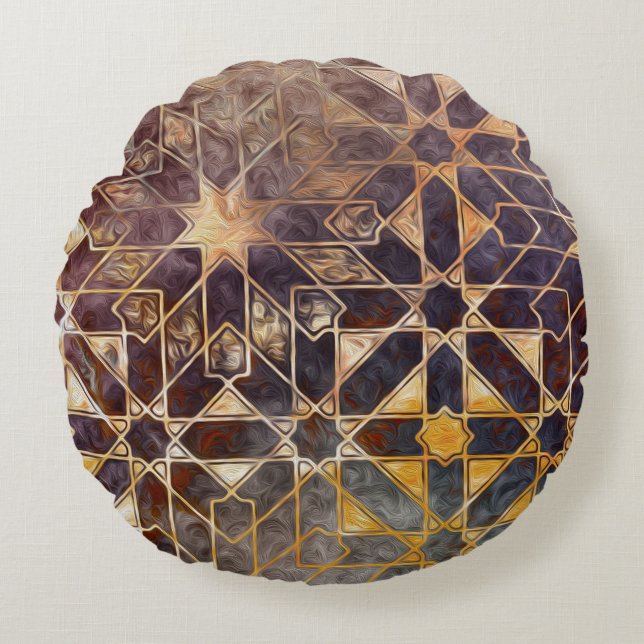Mystic Tiles I Round Pillow (Front)