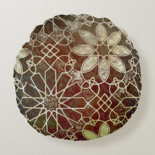 Mystic Tiles II Round Pillow