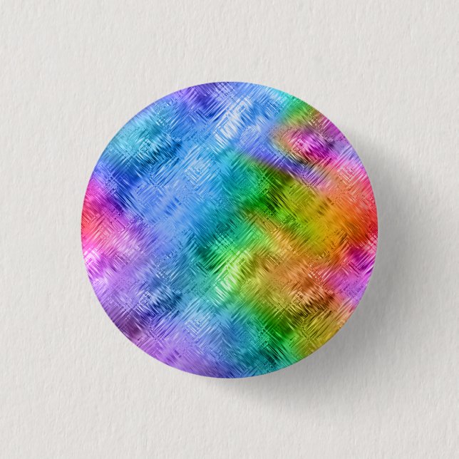 Mystic Topaz Blue Glassy Texture 1 Inch Round Button (Front)